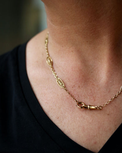 Collier Collier Ancien Maille filigrane en Or 58 Facettes A11466