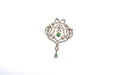 Broche Broche-pendentif ancien 1900 émeraudes et diamants 58 Facettes 26193