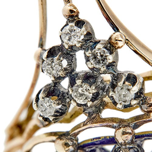 Bracelet Bracelet rigide émaillé en or rose avec diamants 58 Facettes 37288