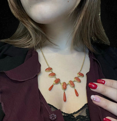 Collier Collier en or jaune avec camées, inspiré de la Rome antique 58 Facettes