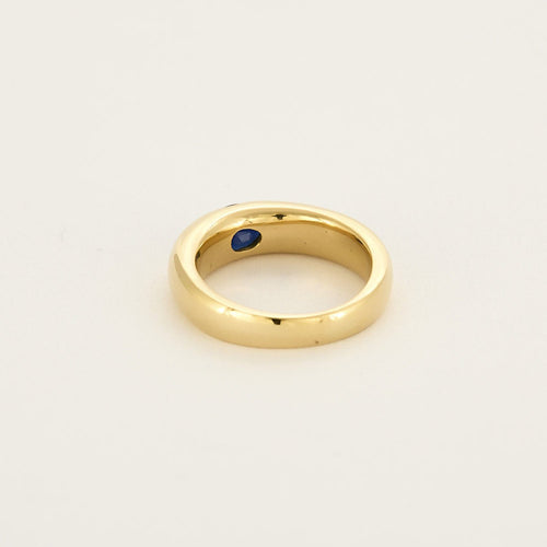 Bague 52 Bague jonc en or jaune et saphir 58 Facettes CAL2218