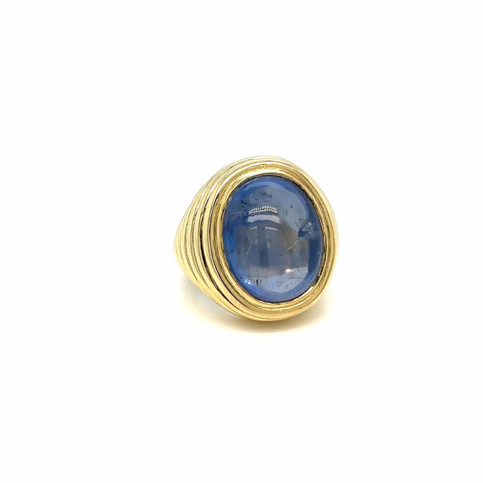 Bague 53 Vintage Certified 28 Carat Natural Unheated Sapphire Ring 58 Facettes