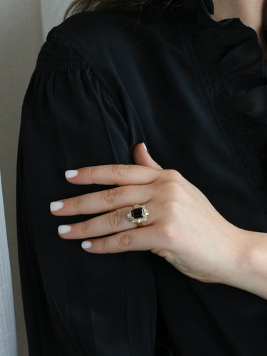 Bague 51 Bague ballerine Grenat Diamants baguette 58 Facettes 953