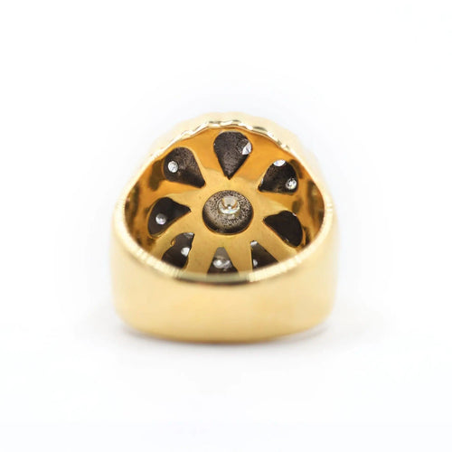 Bague 54 Chevalière en or jaune avec diamants de 0,60 ct 58 Facettes