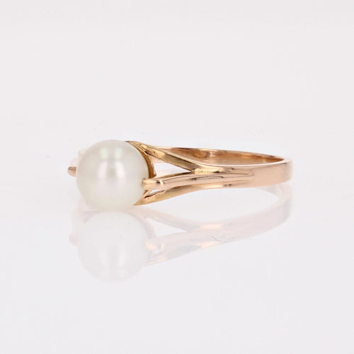 Bague 52 Bague solitaire or rose perle de culture 58 Facettes 17-304C
