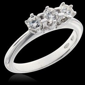 Bague 52.5 Bague en or blanc 3 diamants 58 Facettes AG-201037