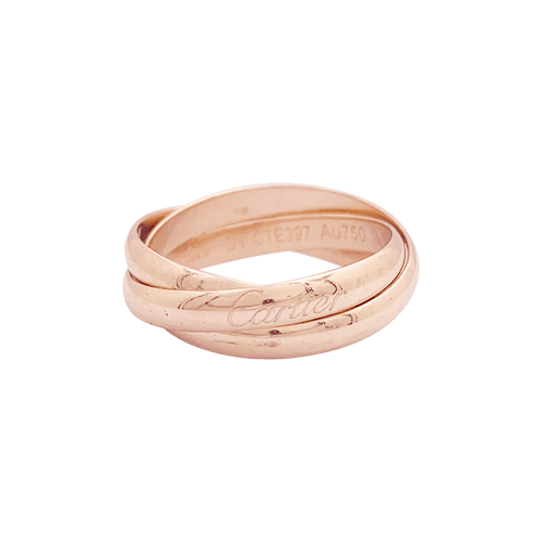 Bague 51 Bague Cartier, "Trinity", or rose. 58 Facettes 34250