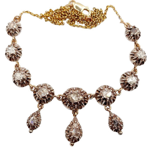 Collier Collier victorien or, argent et diamants 58 Facettes A05344