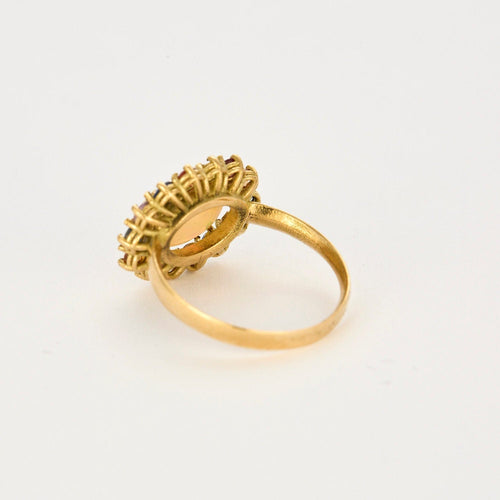 Bague Bague or jaune, opale 5cts, saphirs multicolores 58 Facettes