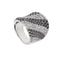 Bague 55 Bague bandeau diamants noirs et blancs 58 Facettes 25639