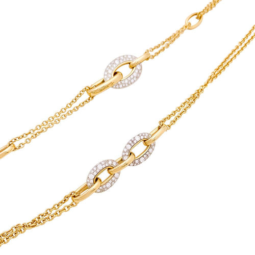 Collier Sautoir Pomellato "Tango" or rose, argent, diamants. 58 Facettes 34056