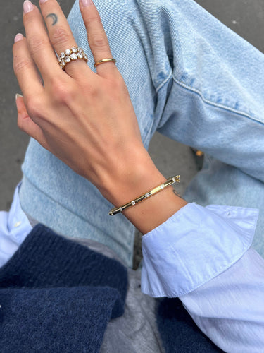 Bracelet Bracelet Jonc or jaune et diamants 58 Facettes