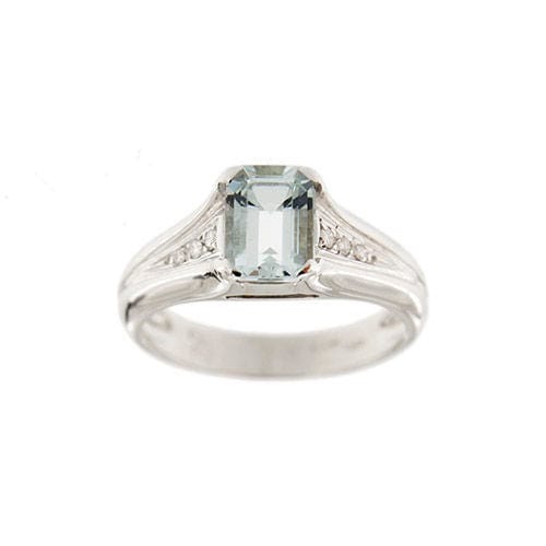 Bague 55 Bague aigue-marine et diamant 58 Facettes 19530