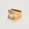 Bague 57 Bague tank or jaune et gris, diamants 58 Facettes ALE42293