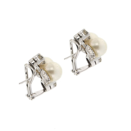 Boucles d'oreilles Boucles d'oreilles perles et diamants 58 Facettes 32450