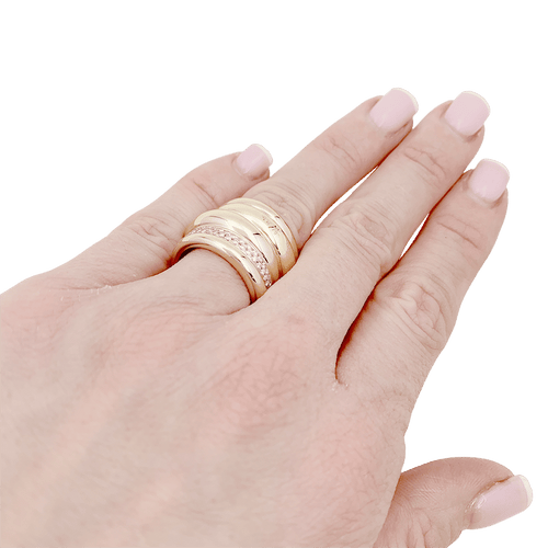 Bague 51 Bague Pomellato, "Tubolare", deux ors et diamants. 58 Facettes 34163