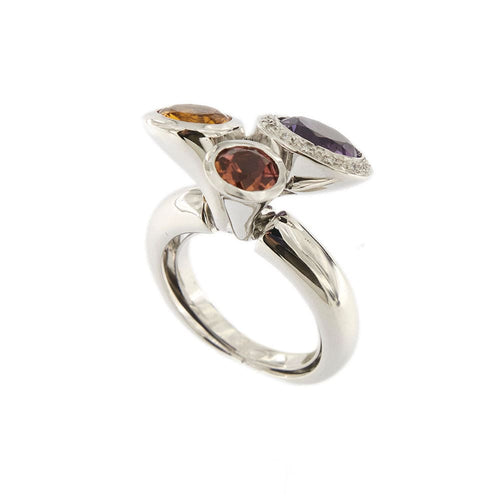 Bague 55 Bague avec pierres précieuses et diamants 58 Facettes 34070