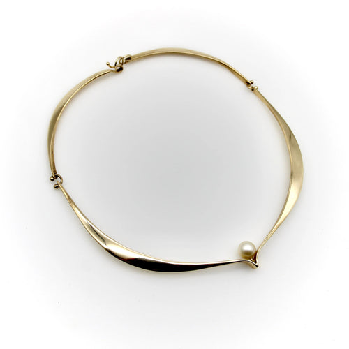 Collier Collier en or jaune avec perle 58 Facettes