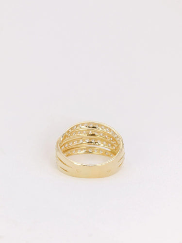 Bague 54 Bague 4 corps en or jaune et diamants 58 Facettes J132