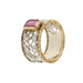 Bague Bague bandeau or jaune et blanc avec rubis et diamants 58 Facettes 27525