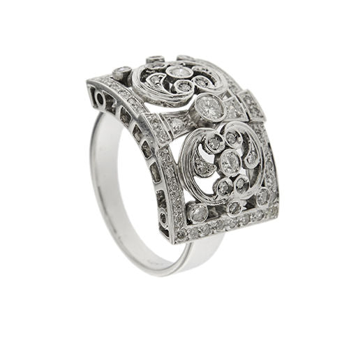 Bague 62 Bague bandeau or blanc diamants 58 Facettes 35201