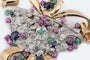 Broche Oro Giallo Broche cocktail vintage en or jaune ornée de diamants, rubis, saphirs et émeraudes 58 Facettes spl87