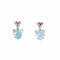 Boucles d'oreilles Boucles d'oreilles diamant coeur aigue-marine Vintage or blanc 58 Facettes G13449