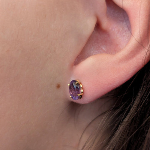 Boucles d'oreilles Boucles d'oreilles en or jaune et améthystes 58 Facettes 32394