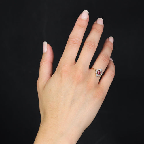 Bague 58 Bague ancienne rubis et diamants taillés en rose 58 Facettes 22-001