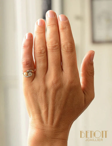 Bague Bague Toi et Moi Perle et Diamant 58 Facettes A10009