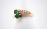 Bague Duo Ring of Emeralds and Diamonds Pink Gold 58 Facettes