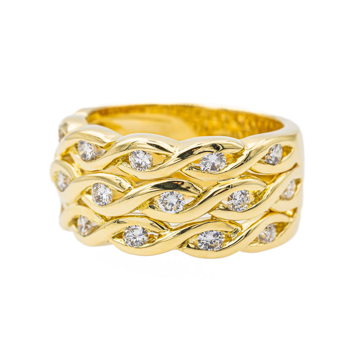 Anillo de oro amarillo con diamantes