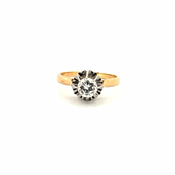 Bague 54 Solitaire Or Jaune Diamant 58 Facettes 15-GS34162-4