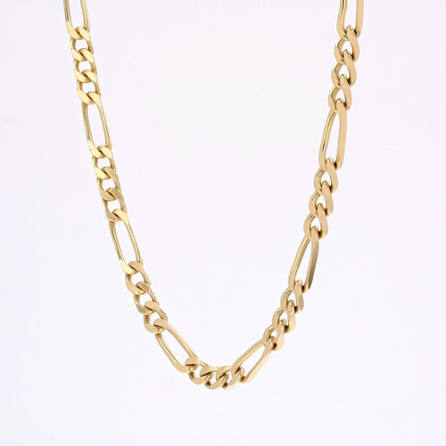 Collier Chaine massive or jaune gourmette alternée limée 58 Facettes CVCH18