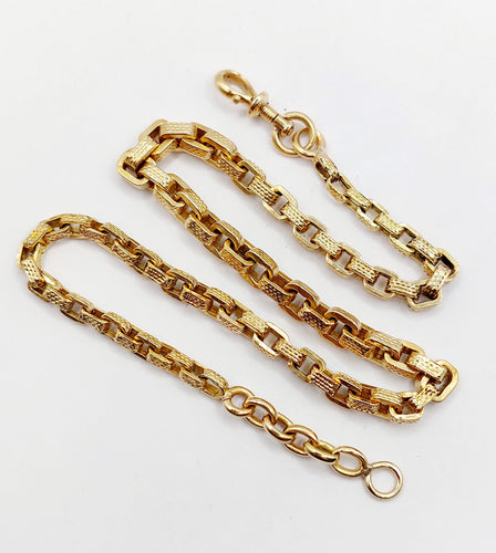 Montre Chaîne giletière de montre or jaune et fermoir mousqueton (circa 1900) 58 Facettes A05151