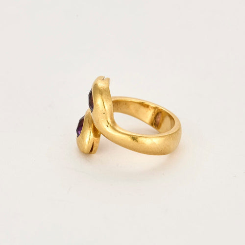 Bague 45 Bague Toi & Moi or jaune et améthystes 58 Facettes LAV1659