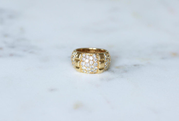 Bague 52 Van Cleef & Arpels - Bague Jonc Diamants, Or jaune 58 Facettes