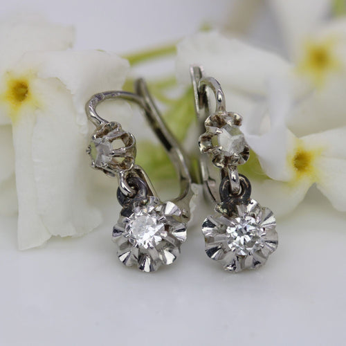 Boucles d'oreilles Boucles d'oreilles anciennes diamants 58 Facettes 25-077