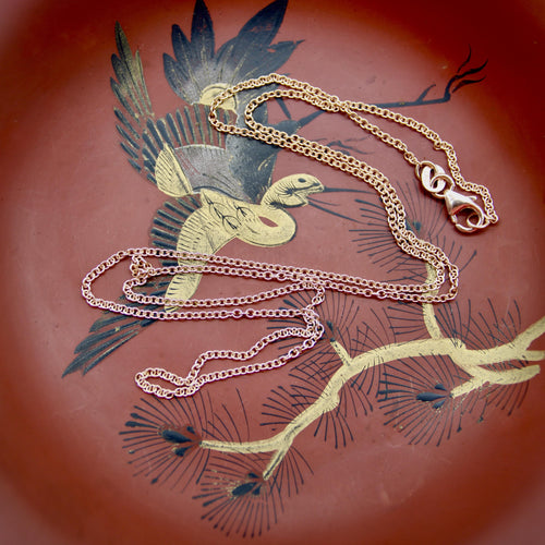 Collier Chaîne à maillons Belcher italiens en or rose 14 carats 58 Facettes A2003X