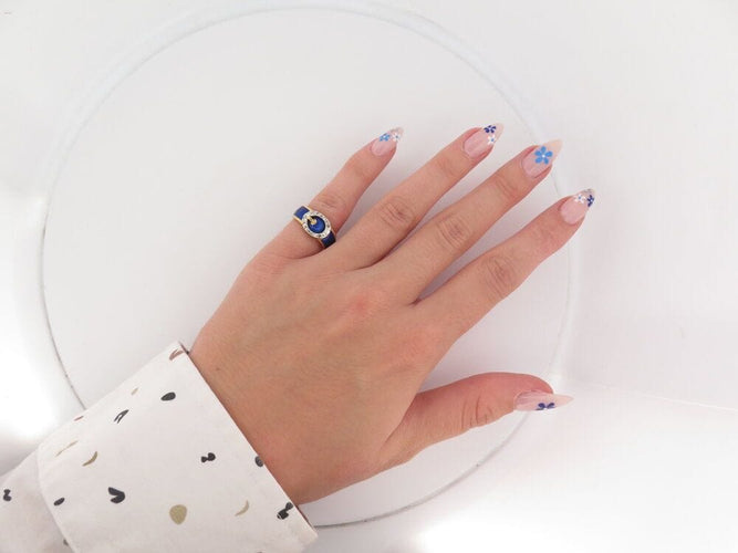 Bague 49 vintage bague FRED boucle de ceinture or jaune & email 16 diamants 58 Facettes 261950