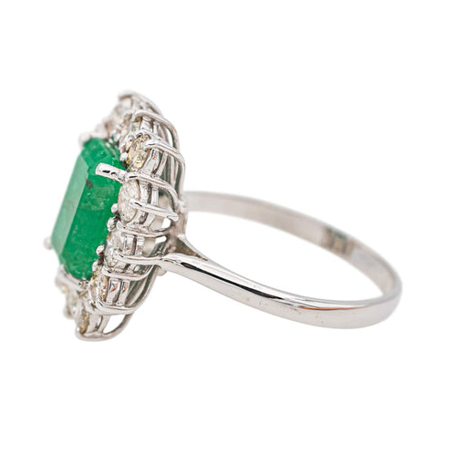 Bague Bague Or blanc Emeraude, Diamant 58 Facettes 3565535CN