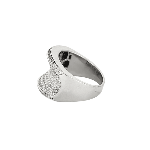 Bague 54 BAGUE JONC OR BLANC ET DIAMANTS 58 Facettes BO/250009/