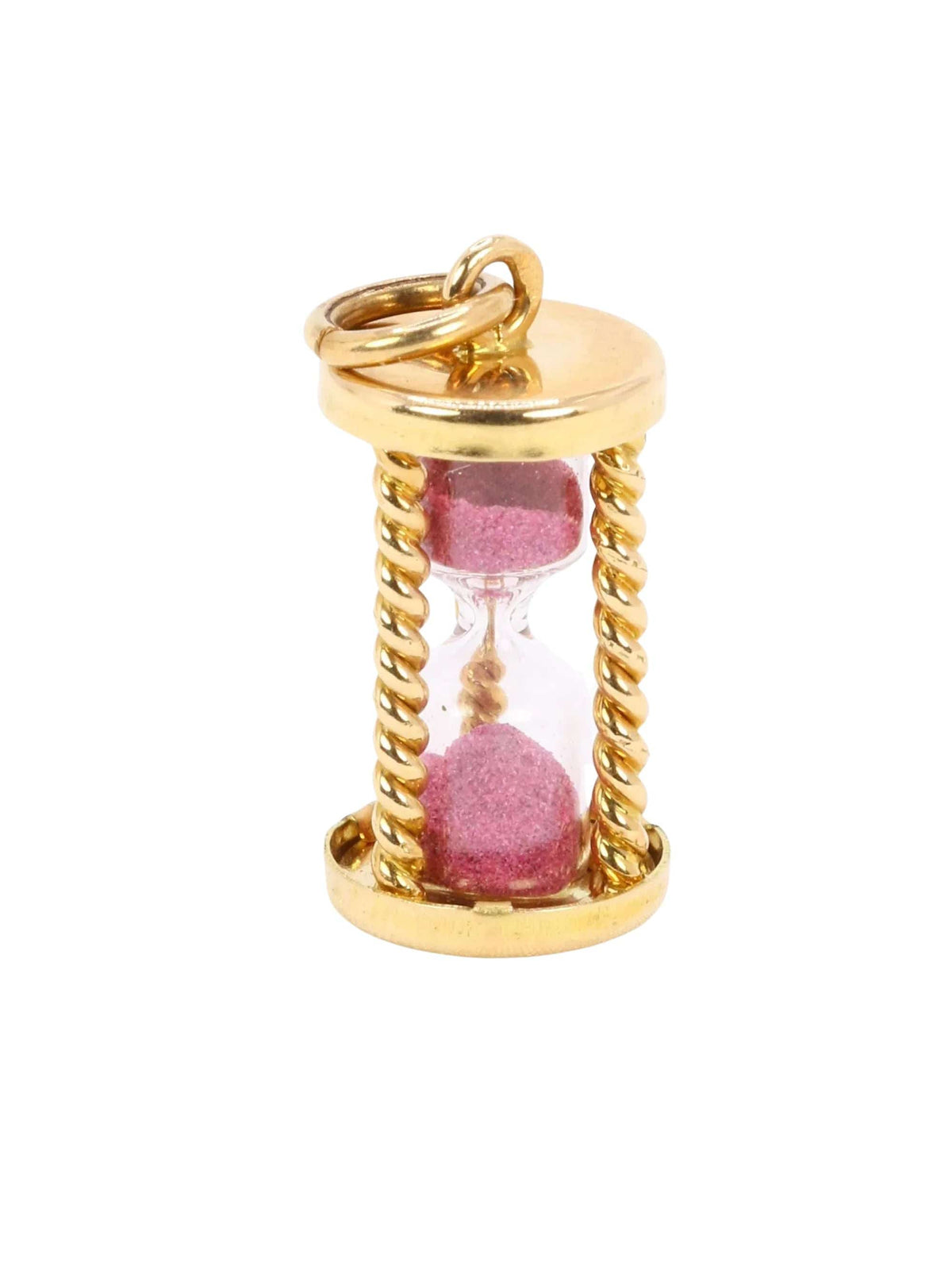 Vintage Gelbgold Sanduhr Charm Anhänger