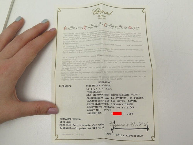 Montre montre CHOPARD mille miglia gran turismo xl ed limitee mercedes 58 Facettes 231126