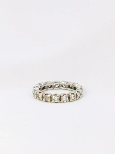 Bague 50.5 Alliance américaine en or blanc et diamants 1,8 ct 58 Facettes J63