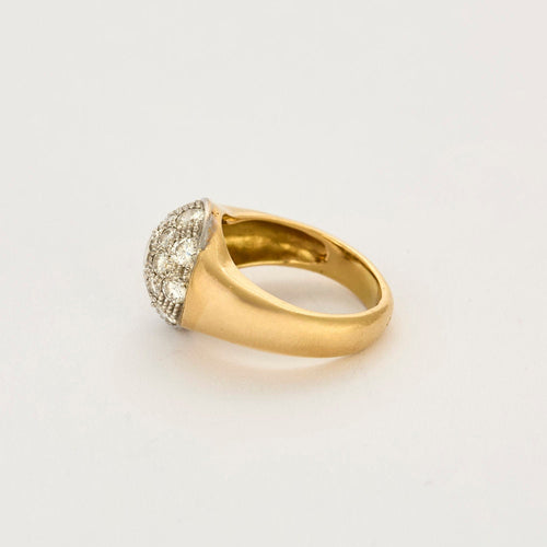 Bague 54,5 Bague or jaune et gris et diamant 58 Facettes RAM2669