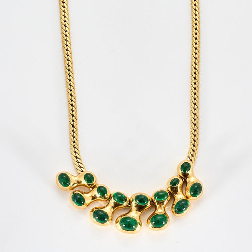 Collier RENE BOIVIN - Collier or jaune émeraudes 58 Facettes