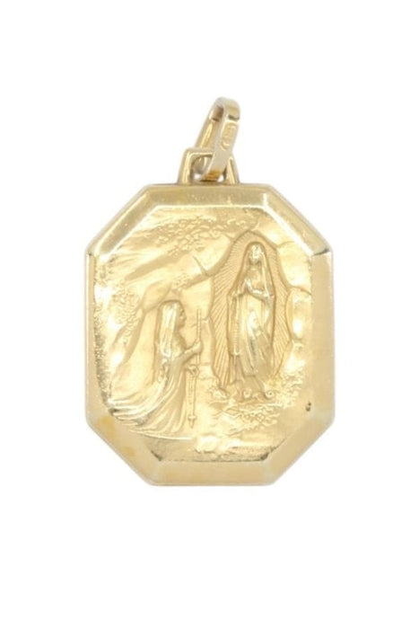 Pendentif Médaille or jaune notre dame de lourdes 58 Facettes 092501