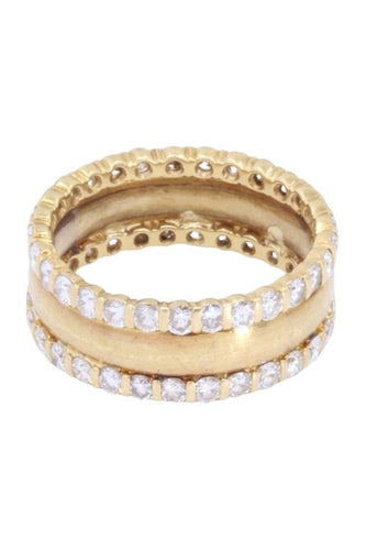 Bague 57 Alliance or jaune diamants 58 Facettes 091361