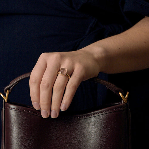 Bague 52.5 Bague dans le goût de Pomellato en or avec quartz rose 58 Facettes